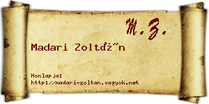 Madari Zoltán névjegykártya