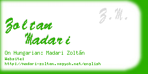 zoltan madari business card